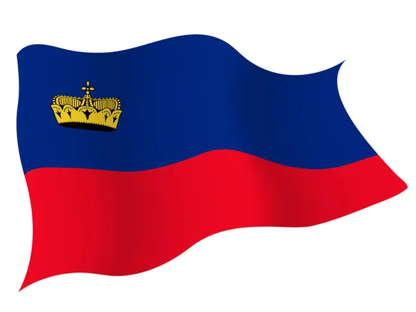 País Bandeira Ícone Liechtenstein —  Vetores de Stock