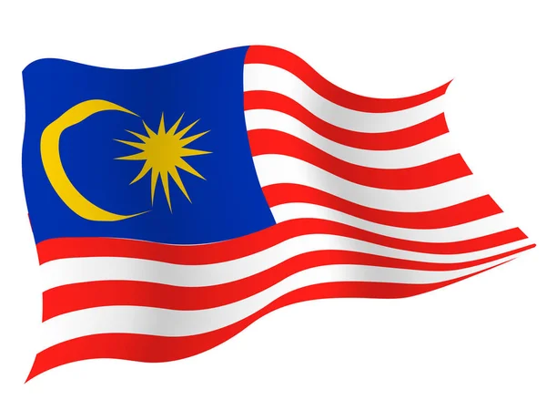País Bandeira Ícone Malásia — Vetor de Stock