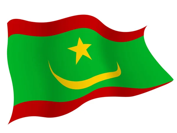 Paese Bandiera Icona Mauritania — Vettoriale Stock