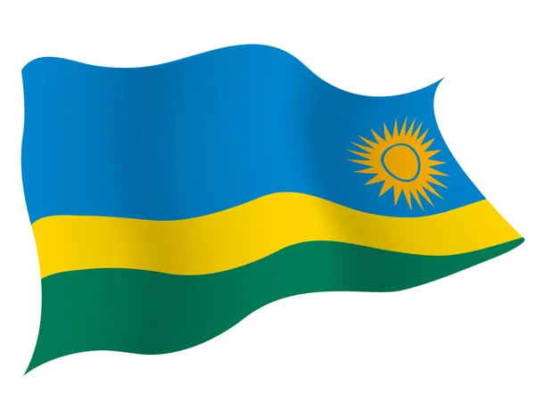 País Icono Bandera Ruanda — Vector de stock