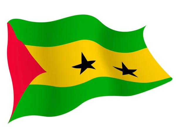 Icono Bandera Del País Santo Tomé Príncipe — Vector de stock