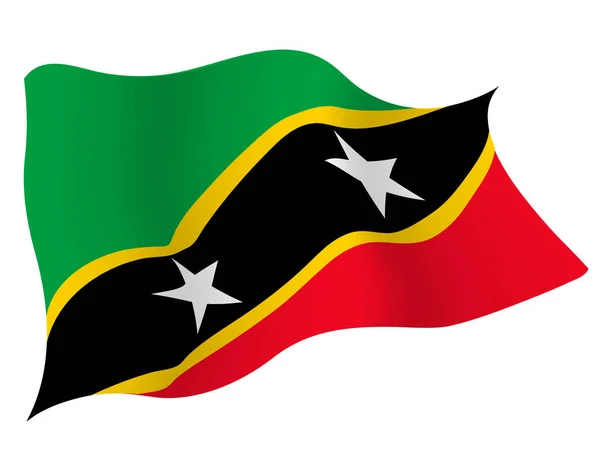 Országzászló Ikon Saint Kitts Nevis — Stock Vector