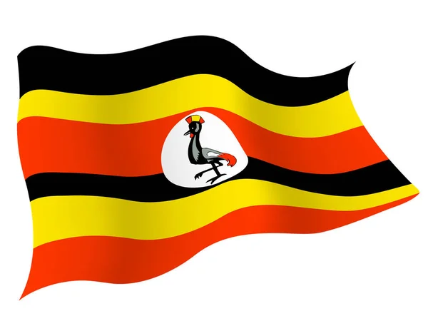 Paese Bandiera Icona Uganda — Vettoriale Stock