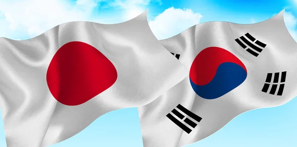 Japón Corea Del Sur Bandera Del Cielo — Archivo Imágenes Vectoriales