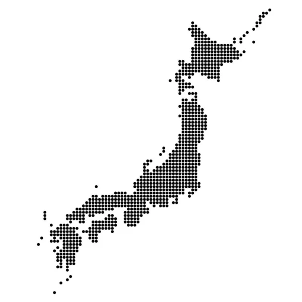 Japón Mapa Punto Icono — Vector de stock