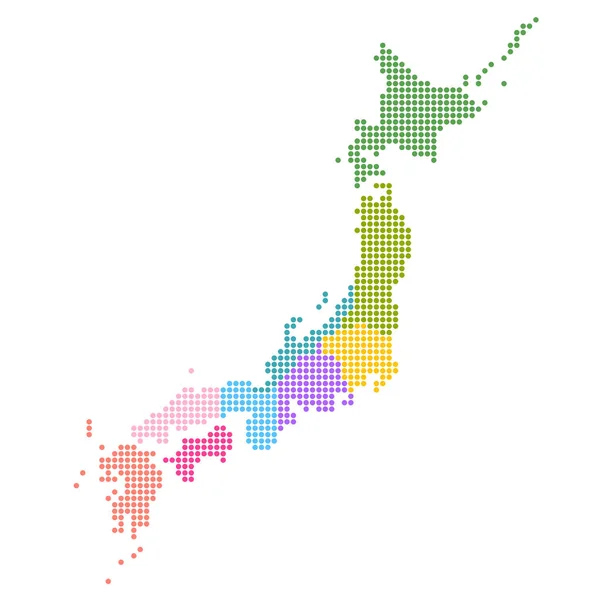 Japon Carte Icône Point — Image vectorielle