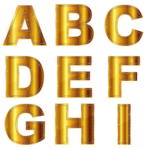 Alphabet Gold Diamond Icon — Stock Vector