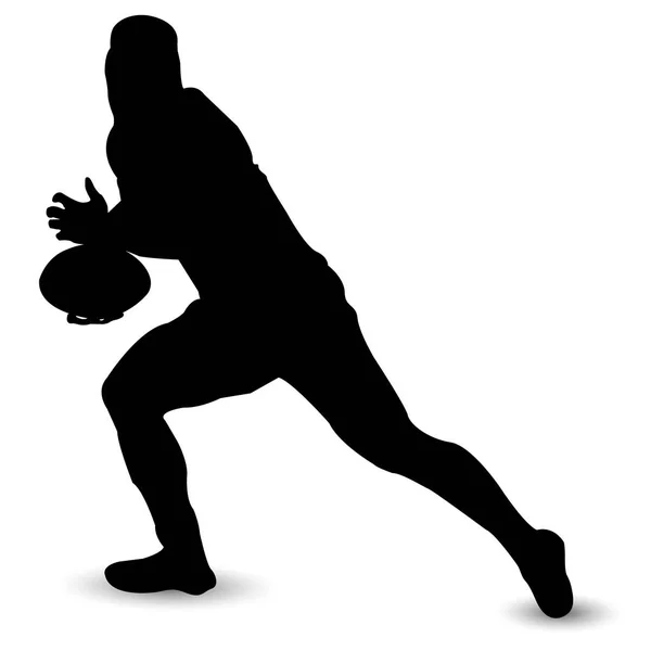 Rugby Deporte Persona Silueta — Vector de stock