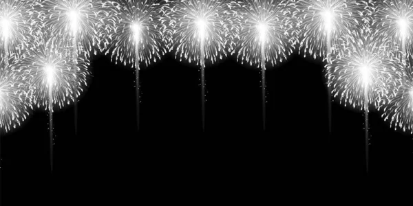 Fuegos Artificiales Cielo Verano Fondo — Vector de stock