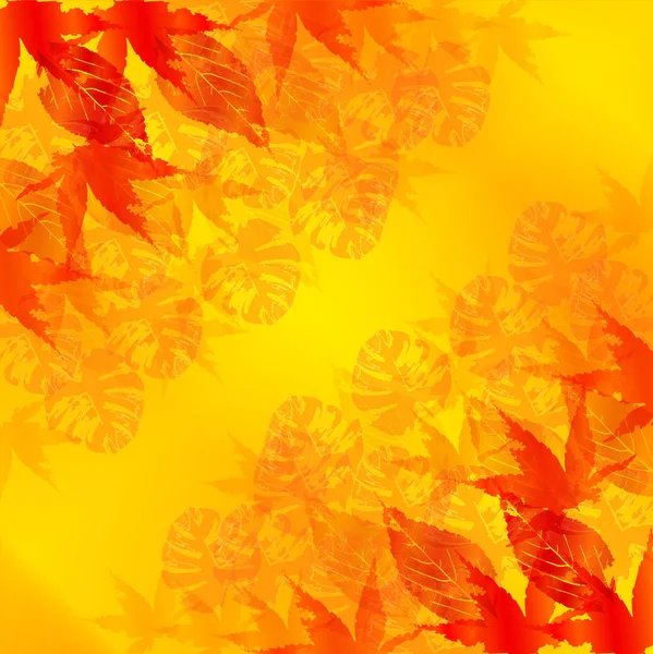 Otoño Hojas Arce Hojas Fondo — Vector de stock