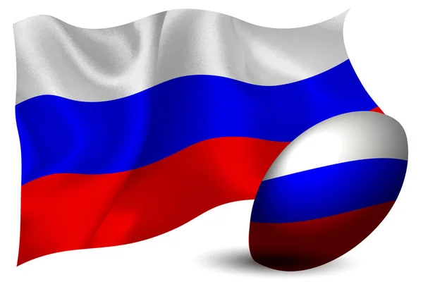 Ρωσική Μπάλα Ράγκμπι Εθνική Σημαία — Διανυσματικό Αρχείο