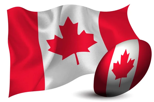 Bandeira Nacional Bola Rugby Canadá — Vetor de Stock