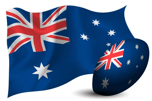 Bandeira Nacional Bola Rugby Australiana —  Vetores de Stock