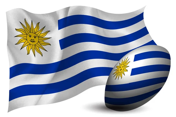 Bandiera Nazionale Uruguay Rugby Ball — Vettoriale Stock