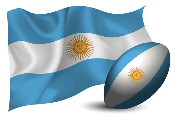 Argentina Rugby Ball Nationella Flaggan — Stock vektor