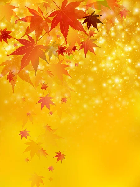 Otoño Hojas Arce Hojas Fondo — Vector de stock