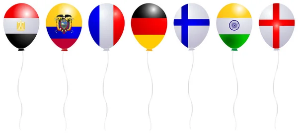 Globos Bandera Icono Mundial — Vector de stock