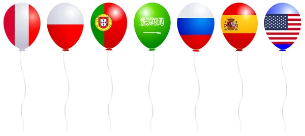 Ballonnen Vlag Wereld Icoon — Stockvector