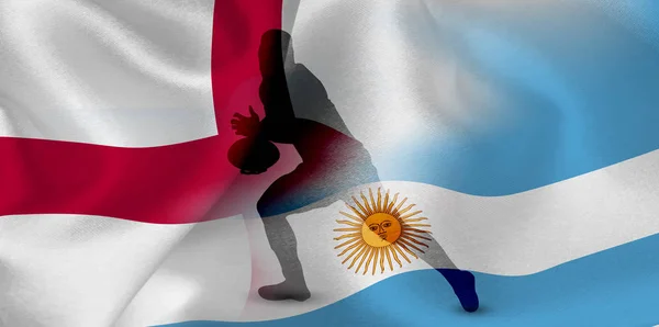 Angleterre Argentine Rugby Drapeau — Image vectorielle