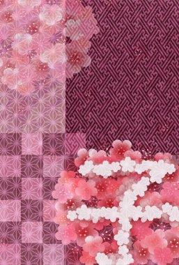 fare yeni yıl kartı Japon Kağıt arka plan