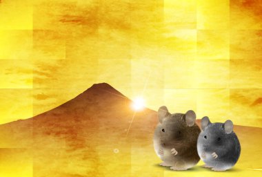 fare yeni yıl kartı Japon Kağıt arka plan