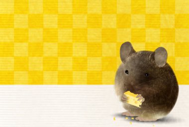 fare yeni yıl kartı Japon Kağıt arka plan