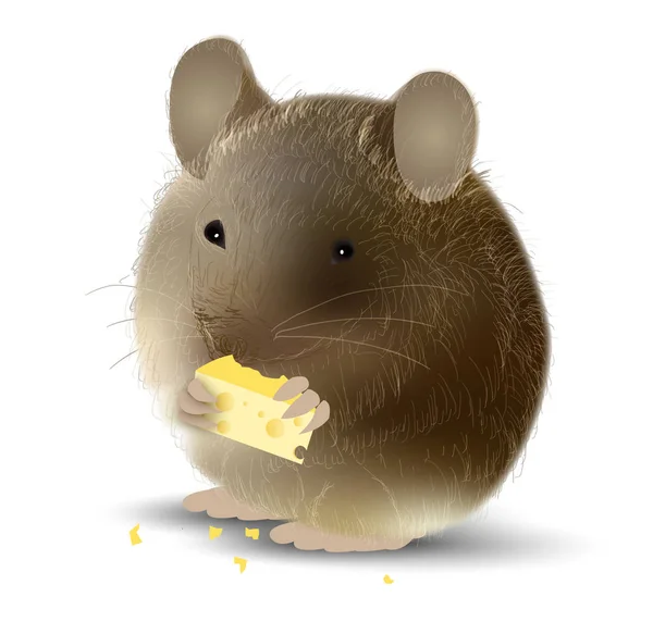 Ποντίκι Κάρτα Νέου Έτους Ζώο Εικονίδιο — Διανυσματικό Αρχείο