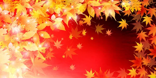 Otoño Hojas Arce Hojas Fondo — Vector de stock