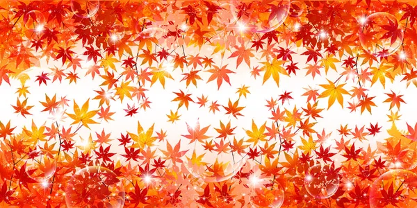 Otoño Hojas Arce Hojas Fondo — Vector de stock