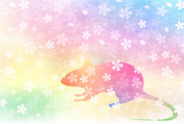 fare yeni yıl kartı Japon Kağıt arka plan