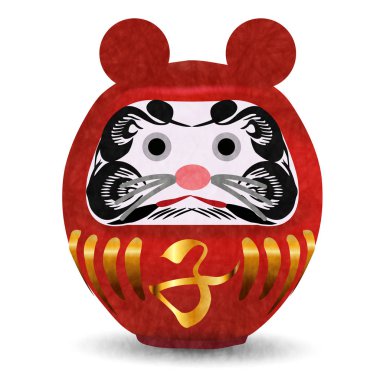 fare Yeni yıl kartı Daruma simgesi