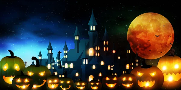 Halloween Outono Abóbora Fundo — Vetor de Stock