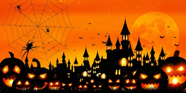 ハロウィーン秋カボチャの背景 — ストックベクタ