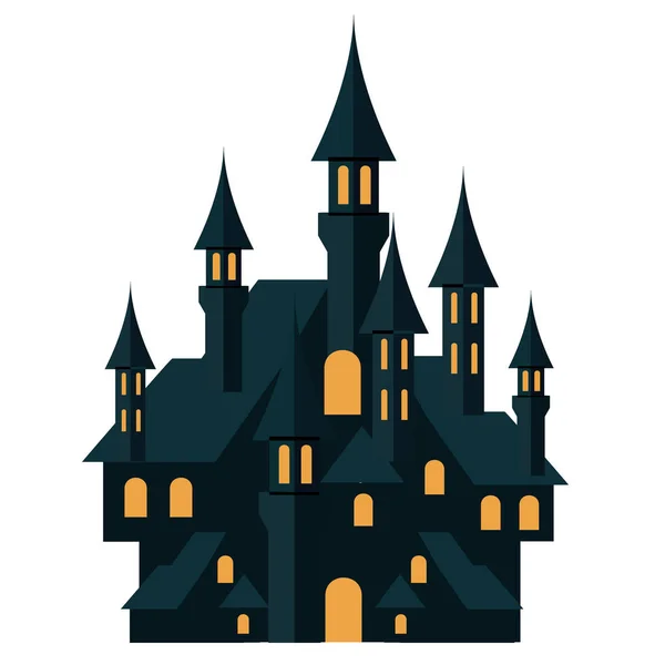 Halloween Icono Del Castillo Otoño — Vector de stock