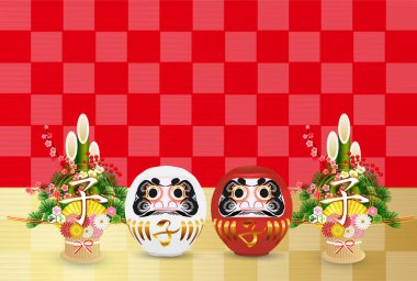 fare yeni yıl kartı Japon Kağıt arka plan