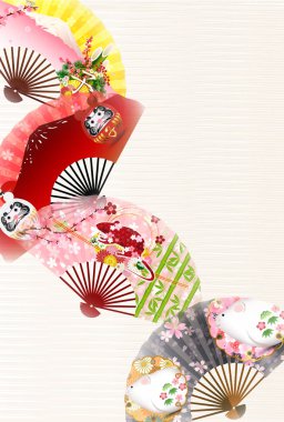 fare yeni yıl kartı Japon Kağıt arka plan