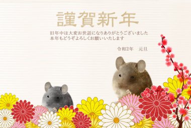 fare yeni yıl kartı Japon Kağıt arka plan