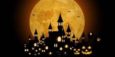 Cadılar Bayramı sonbahar kale arka plan