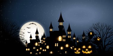 Cadılar Bayramı sonbahar kale arka plan