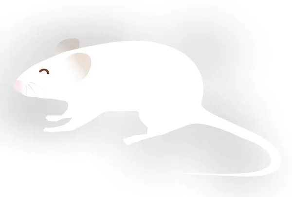 Ratón Tarjeta Año Nuevo Lindo Icono — Vector de stock