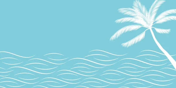 Zee Golf Palm Zomer Achtergrond — Stockvector
