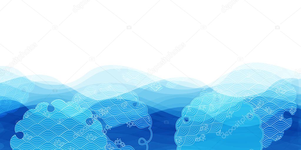 Sea wave summer pattern background