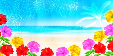 Deniz amfibiği yaz dalgası arka planı