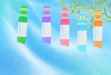 Tanabata Samanyolu suluboya arka planı