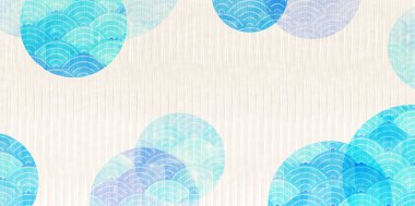 Japon desenli dalga Yaz tebrik kartı arkaplanı