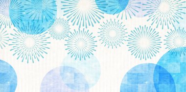 Yazın havai fişek Japon şablonu