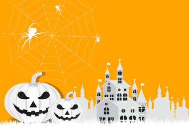 Cadılar Bayramı Balkabağı Şatosu Sonbahar arka planı