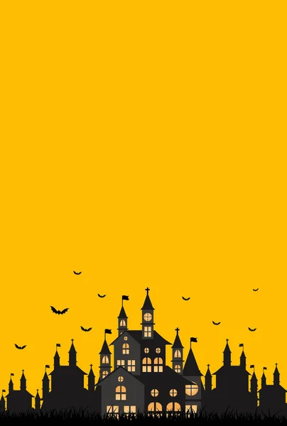 Halloween Schloss Fledermaus Herbst Hintergrund — Stockvektor