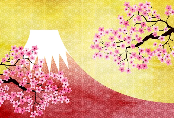 Kiraz çiçeği bahar Mt.Fuji arka planı