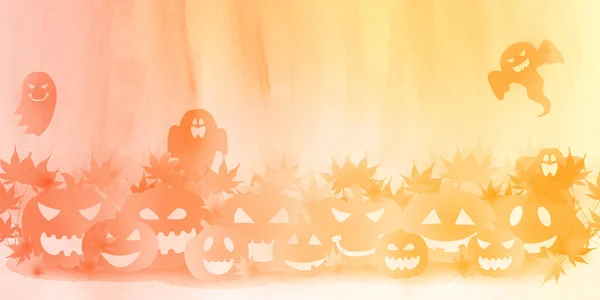 Halloween Dýně Podzim Listy Pozadí — Stockový vektor